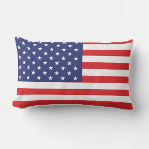 USA Flag Print Patriotic Lumbar Cushion