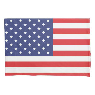 USA Flag Print Patriotic Pillowcase
