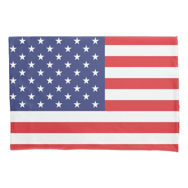 USA Flag Print Patriotic Pillowcase (Front)