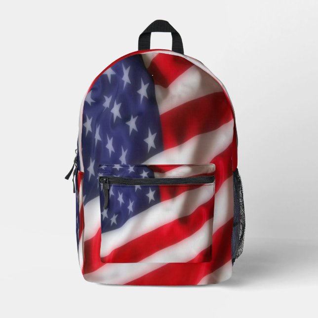 USA Flag Printed Backpack (Front)