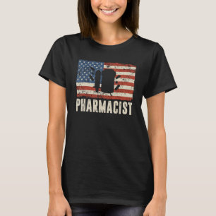 Usa Flag Proud American Pharmacist 4th July Pharma T-Shirt