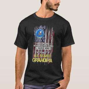 Usa Flag Proud Us Seabee Veteran Grandma I Raised T-Shirt