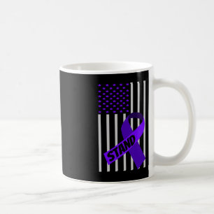 USA Flag purple Ribbon Panceratic Cancer Awareness Coffee Mug