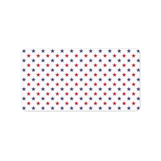 USA Flag Red and Flag Blue Stars Label