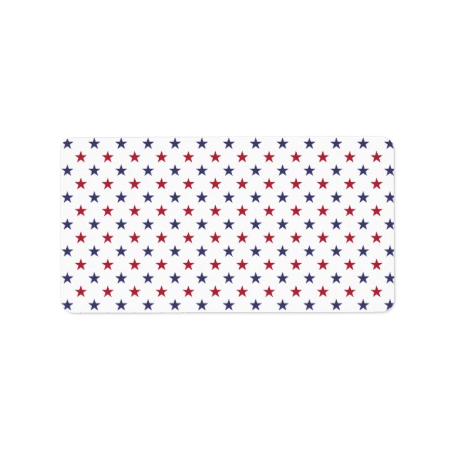 USA Flag Red and Flag Blue Stars Label (Front)