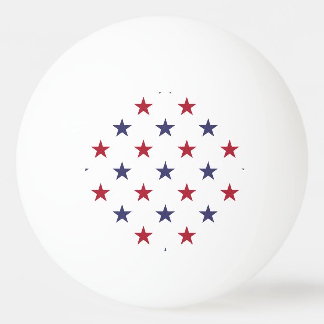 USA Flag Red and Flag Blue Stars Ping Pong Ball (Front)