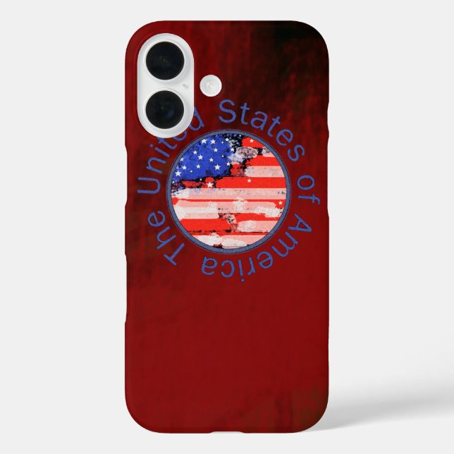 USA flag ~ red background Case-Mate iPhone Case (Back)