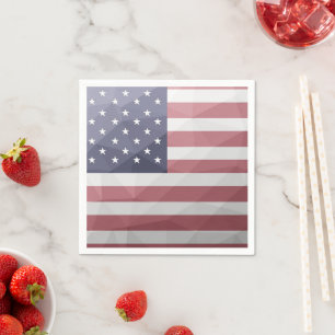 USA flag Red White Blue America Geometric Mesh Napkin