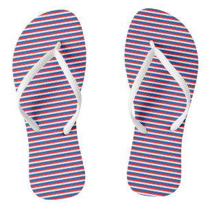 USA Flag Red, White, Blue Stripes Thongs