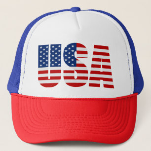 USA FLAG Red White & Blue Trucker Hat