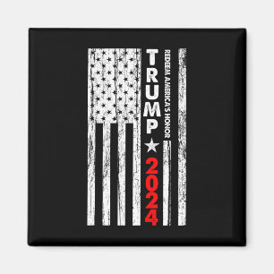 Usa Flag Redeem America's Honor Trump 2024  Magnet