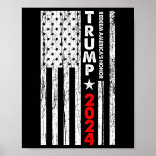 Usa Flag Redeem America's Honor Trump 2024  Poster