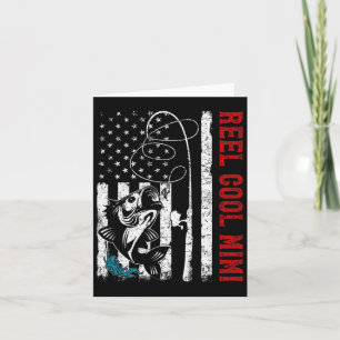 Usa Flag Reel Cool Mimi Fishing Fisher Fisherman Card
