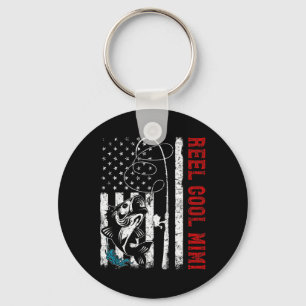 Usa Flag Reel Cool Mimi Fishing Fisher Fisherman Key Ring
