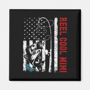 Usa Flag Reel Cool Mimi Fishing Fisher Fisherman Magnet