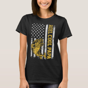 Usa Flag Reel Cool Papa Patriotic Fishing Design O T-Shirt