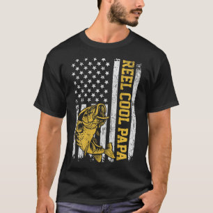Usa Flag Reel Cool Papa Patriotic Fishing Design O T-Shirt