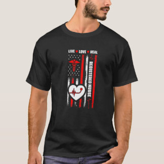 Usa Flag Registered Nurse  Medical Rn Nursing Nurs T-Shirt