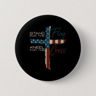 Usa Flag Religious Quote 4th Of July Christian Fai 6 Cm Round Badge