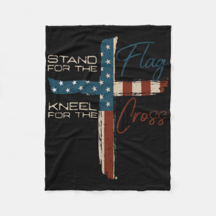 Usa Flag Religious Quote 4th Of July Christian Fai Fleece Blanket