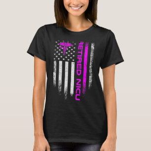 Usa Flag Retired Nicu Nurse Neonatal Intensive Car T-Shirt