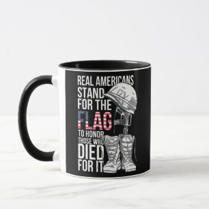 USA Flag Retro Soldier American Boots Helmet Mug