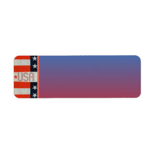 USA Flag Return Address Label