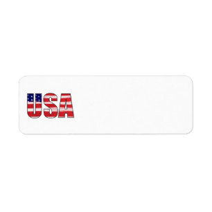 USA Flag Return Address Label