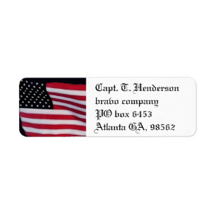 USA flag Return Address Label