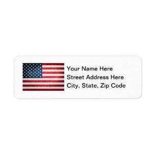 USA flag Return Address Label