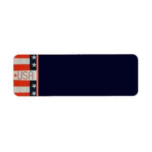 USA Flag Return Address Label