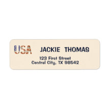 USA Flag Return Address Labels