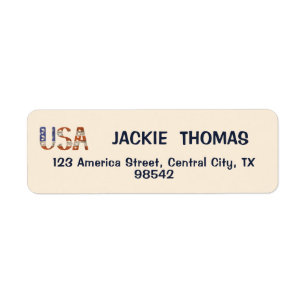 USA Flag Return Address Labels