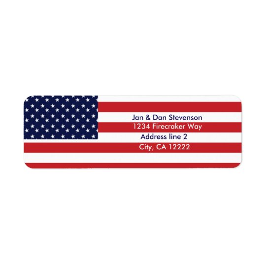 USA Flag Return address labels Stars & Stripes