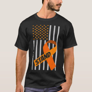 USA Flag Ribbon Leukaemia Awareness Family Suppor T-Shirt