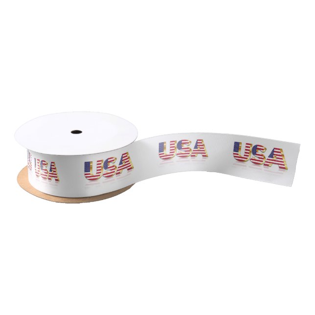 USA Flag Ribbon Satin Ribbon (Spool)