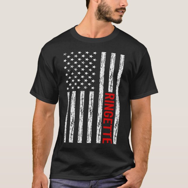 USA Flag Ringette T-Shirt (Front)