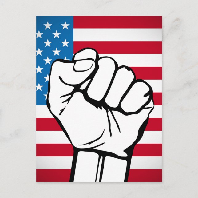 USA Flag | Rising Fist Postcard (Front)