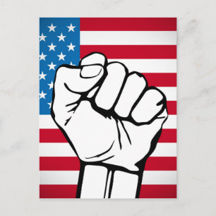 USA Flag   Rising Fist Postcard