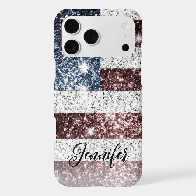 USA flag rustic America sparkles Your Custom name (Back)