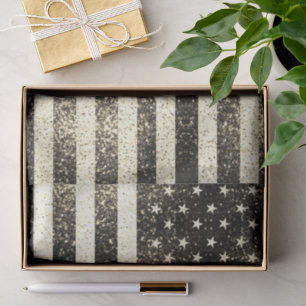 USA flag Rustic gold sepia Sparkles  Tissue Paper