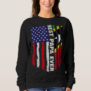 Usa Flag & Saint Kitts And Nevis Flag Best Papa Ev Sweatshirt
