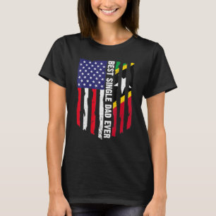 Usa Flag & Saint Kitts And Nevis Flag Best Single T-Shirt
