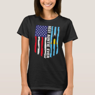 Usa Flag & Saint Lucia Flag Best Auntie Ever T-Shirt