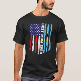 Usa Flag & Saint Lucia Flag Best Mum Ever T-Shirt