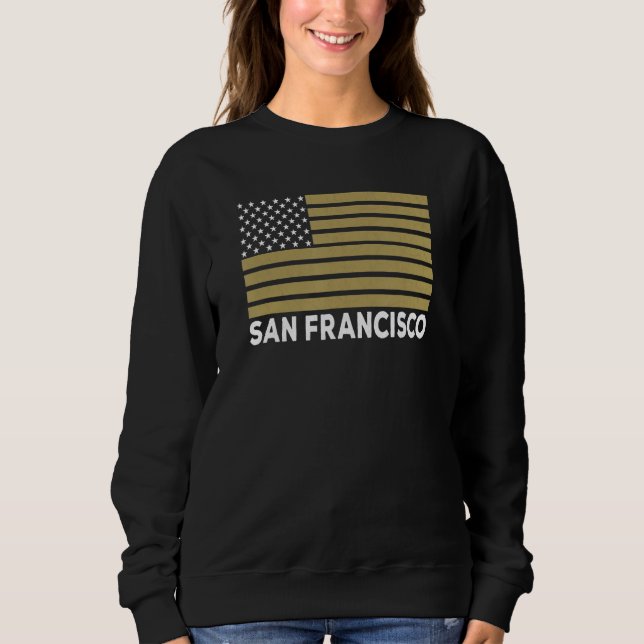 USA Flag San Francisco Dark Red & Maroon San Franc Sweatshirt (Front)