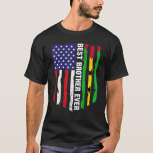 Usa Flag & Sao Tome And Principe Flag Best Brother T-Shirt