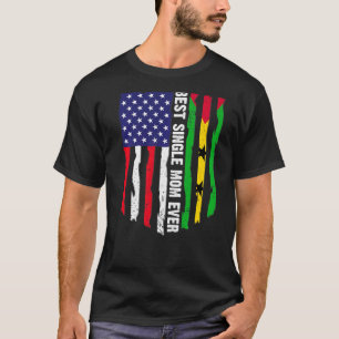 Usa Flag & Sao Tome And Principe Flag Best Single T-Shirt
