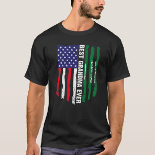 Usa Flag & Saudi Arabia Flag Best Grandma Ever T-Shirt