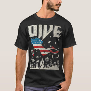 Usa Flag Scuba Dive Scuba Diver American Scuba Div T-Shirt